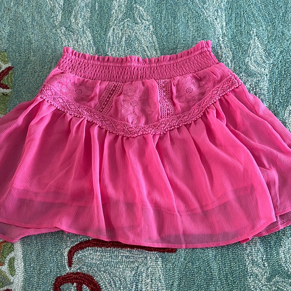 Pink Skirt with Smocked Ruffles